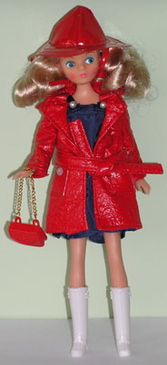 April Showers with red raincoat.